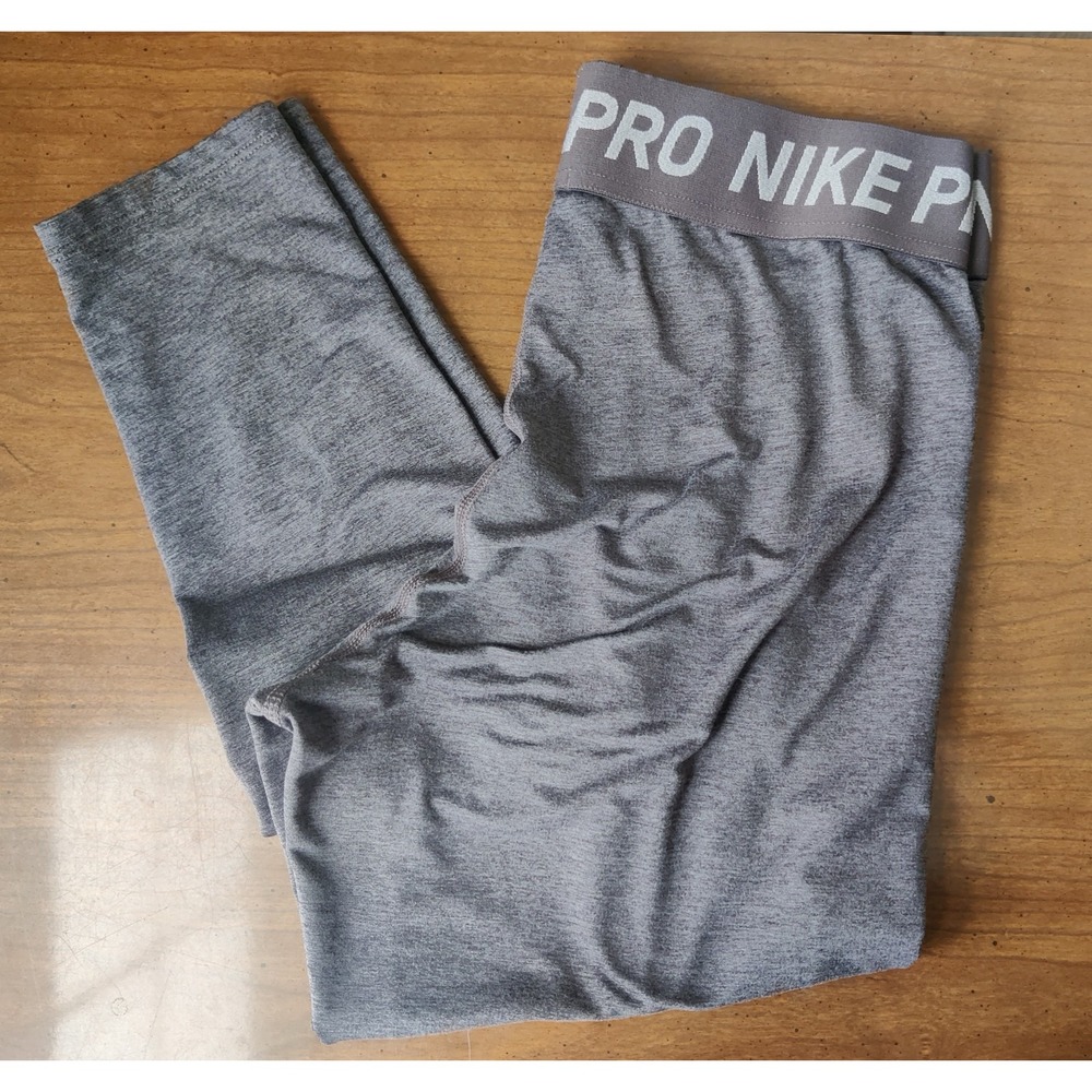 Nike Women's Dri-Fit Training Tights Gray Compression Work Out Game Day Size M